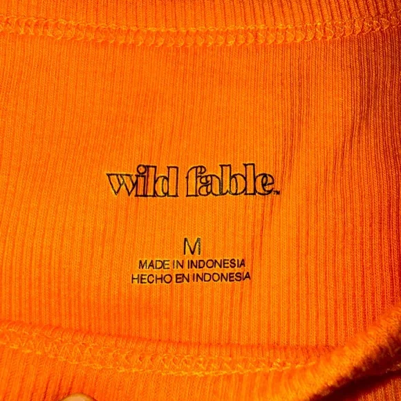 Wild Fable Vibrant Orange Ribbed Crop Tank Top - Picture 2 of 6